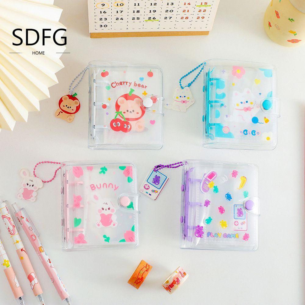 Máy tính xách tay chất kết dính SDFG Kawaii Đồ dùng học tập 3 lỗ Tạp chí Mini Planner Binder Ring No