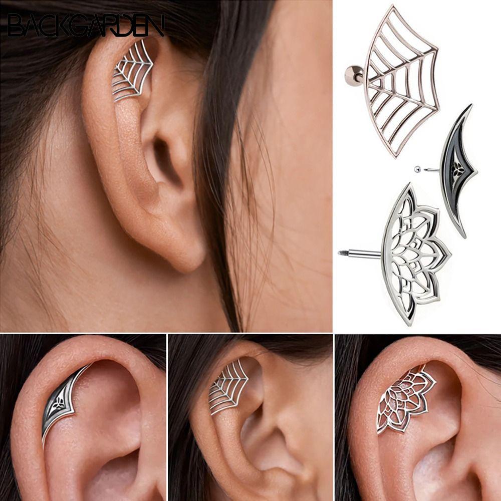 Bông tai nhẫn punk gothic bằng hợp kim, thiết kế sáng tạo cho người yêu style gothic