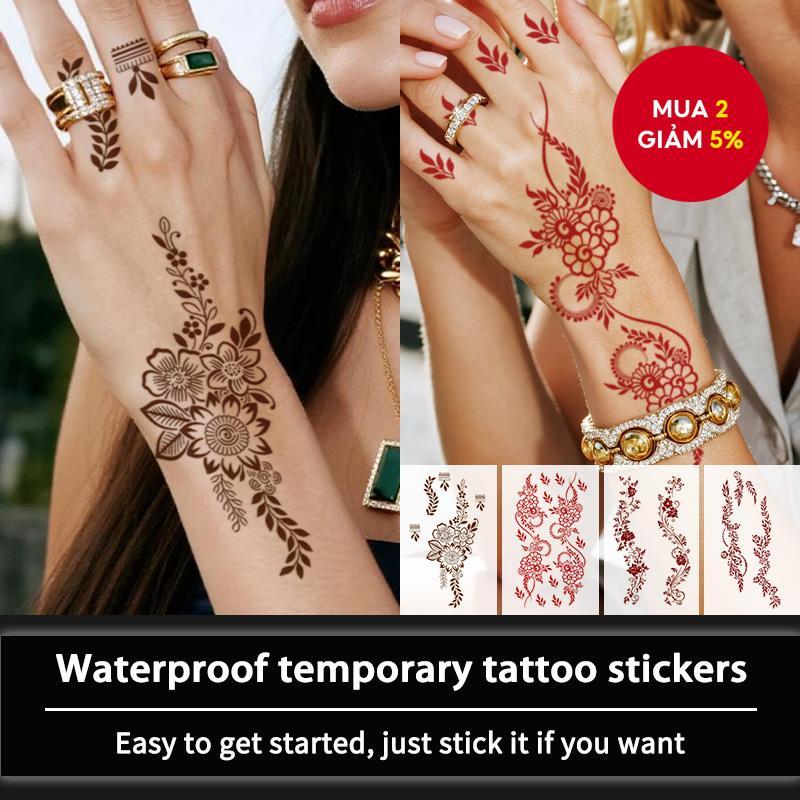 Hình Học Nhiều Màu Sắc Hoa Henna Hình Xăm Tạm Thời Miếng Dán Chống Thấm Nước Chống Mồ Hôi Không Phản