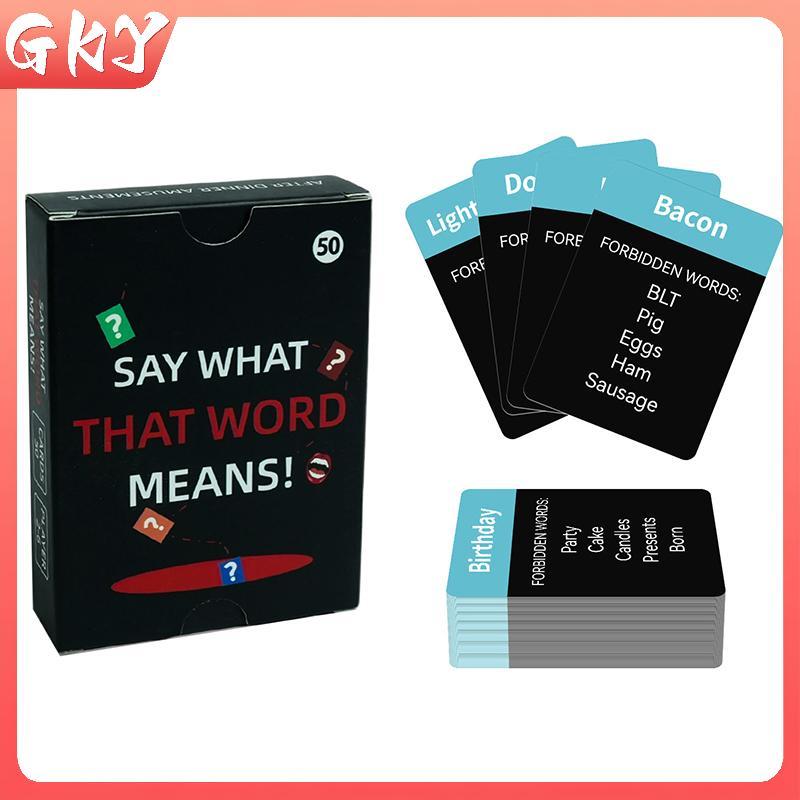 GKY Nói những gì từ đó có nghĩa là, người lớn Mô tả từ trên bàn Thẻ trò chơi đoán thẻ trò chơi để gi