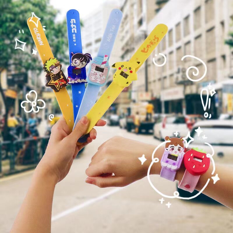 Pop Circle Trẻ Em Đồng Hồ Điện Tử Bé Gái Bé Trai Thạch Mẫu Giáo Quà Tặng Sinh Nhật Cho Bé Hoạt Hình Đồng Hồ Đồ Chơi