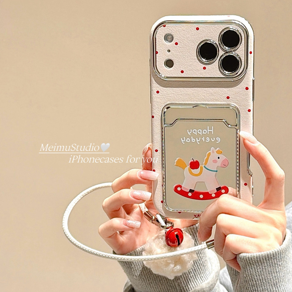 Meimu Hoạt Hình Vui Nhộn Pony Gương Đựng Thẻ Thích Hợp Cho Apple 17promax Vỏ Điện Thoại iphone16 Pho