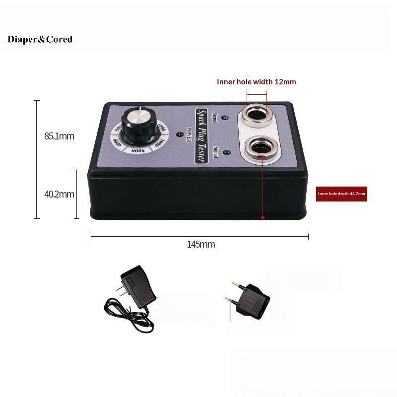 DIAPER & CORED 1 Bộ Xe Máy Đánh Lửa Cuộn Dây Cheer Spark Detector Có Thể Điều Chỉnh Lỗ Kép Spark Plu