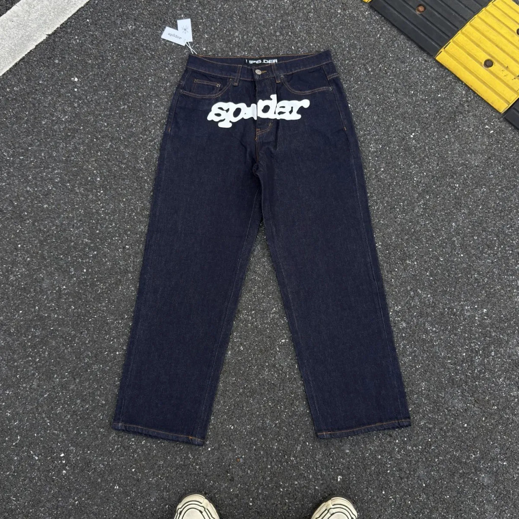 Quần jean thường ngày giặt in họa tiết Sp5der