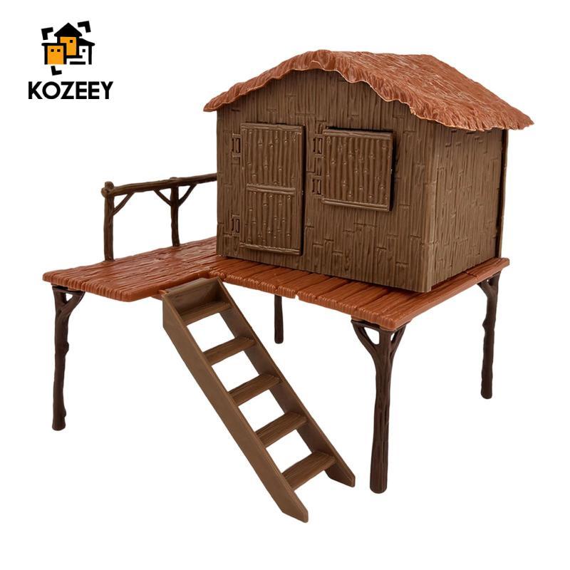 KOZEEY House Model Building Kit Diorama Farmhouse Creative Mini Cottage để bố trí cát