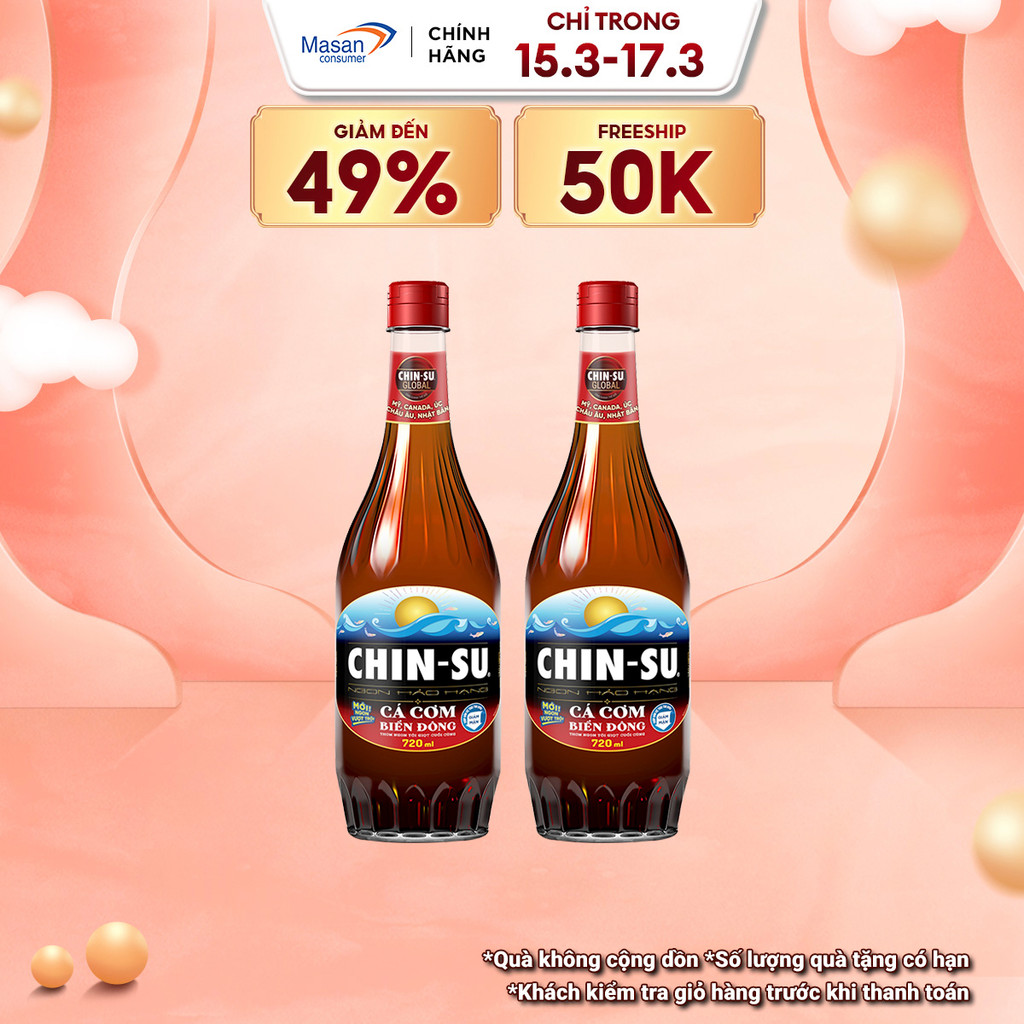 Combo 2 Nước Mắm CHIN-SU Cá Cơm Biển Đông Chai 720ml