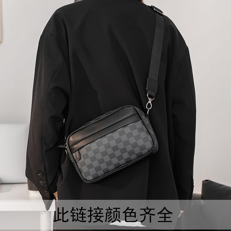 Authentic casual plaid messenger bag, shoulder bag, crossbody bag, waist bag, backpack, men's bag, s
