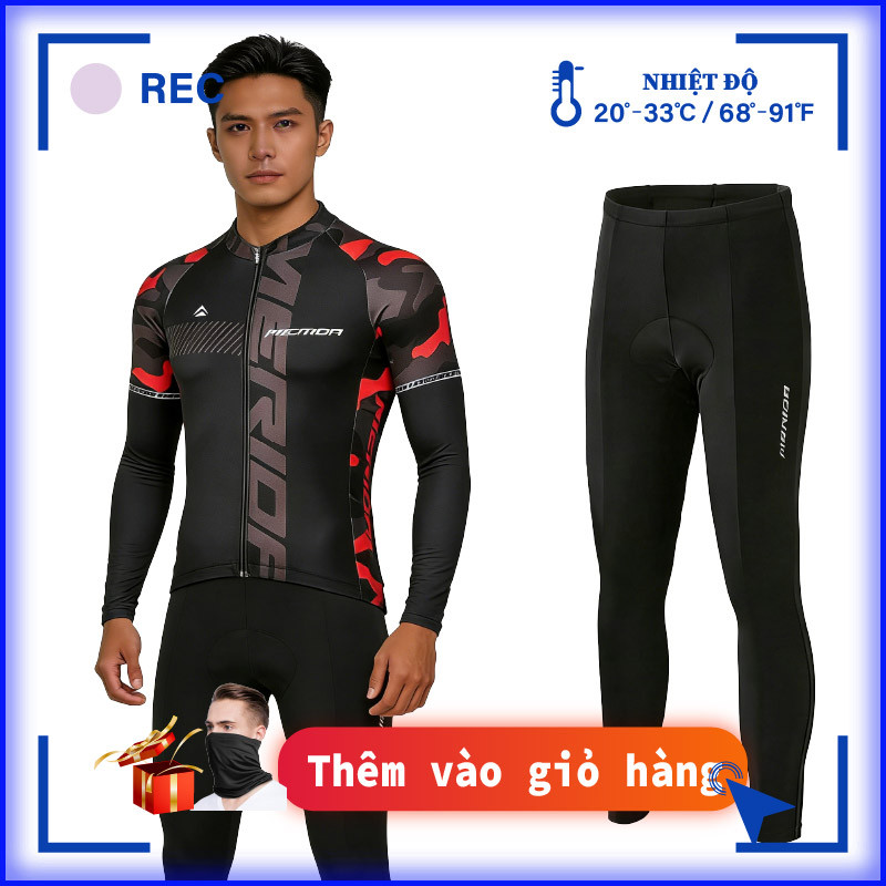 【TRONG KHO】Phong cách mới Đi xe đạp Jersey dài tay của nam Jersey Phong cách cổ điển Núi ngoài trời 