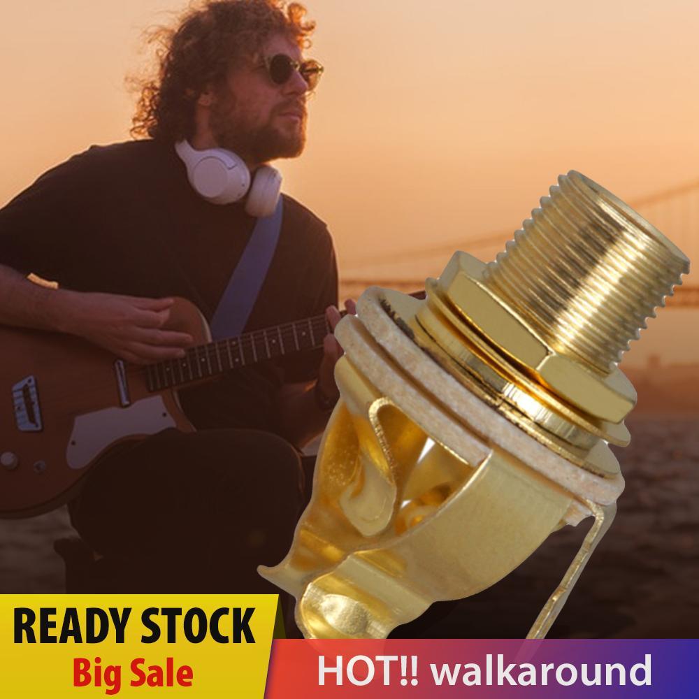 2 Chiếc 1 / 4 Inch 6.35Mm Guitar Pickup Đầu Ra Jack Kim Loại Đàn Guitar Mono Jack Ổ Cắm Đàn Guitar Đ