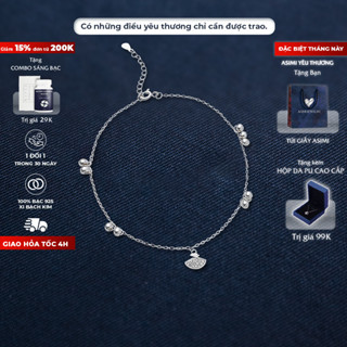 Lắc chân bạc Ý Quạt Chuông Leng Keng Asimi, Lắc chân tinh tế nữ tính Jingle Chime LC11