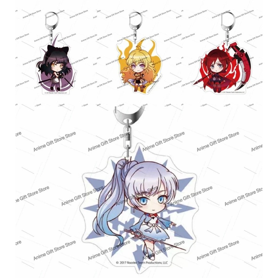 Móc khóa Anime RWBY Ruby Rose Weiss Schnee Blake Belladonna Yang Xiao Long Acrylic Chibi Trang Trí C