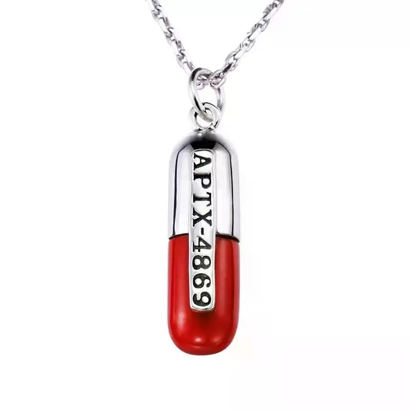 Detective Conan Vòng cổ Anime Phụ kiện Mặt dây chuyền Haibara Ai APTX-4869 Viên thuốc Cosplay Quà tặ