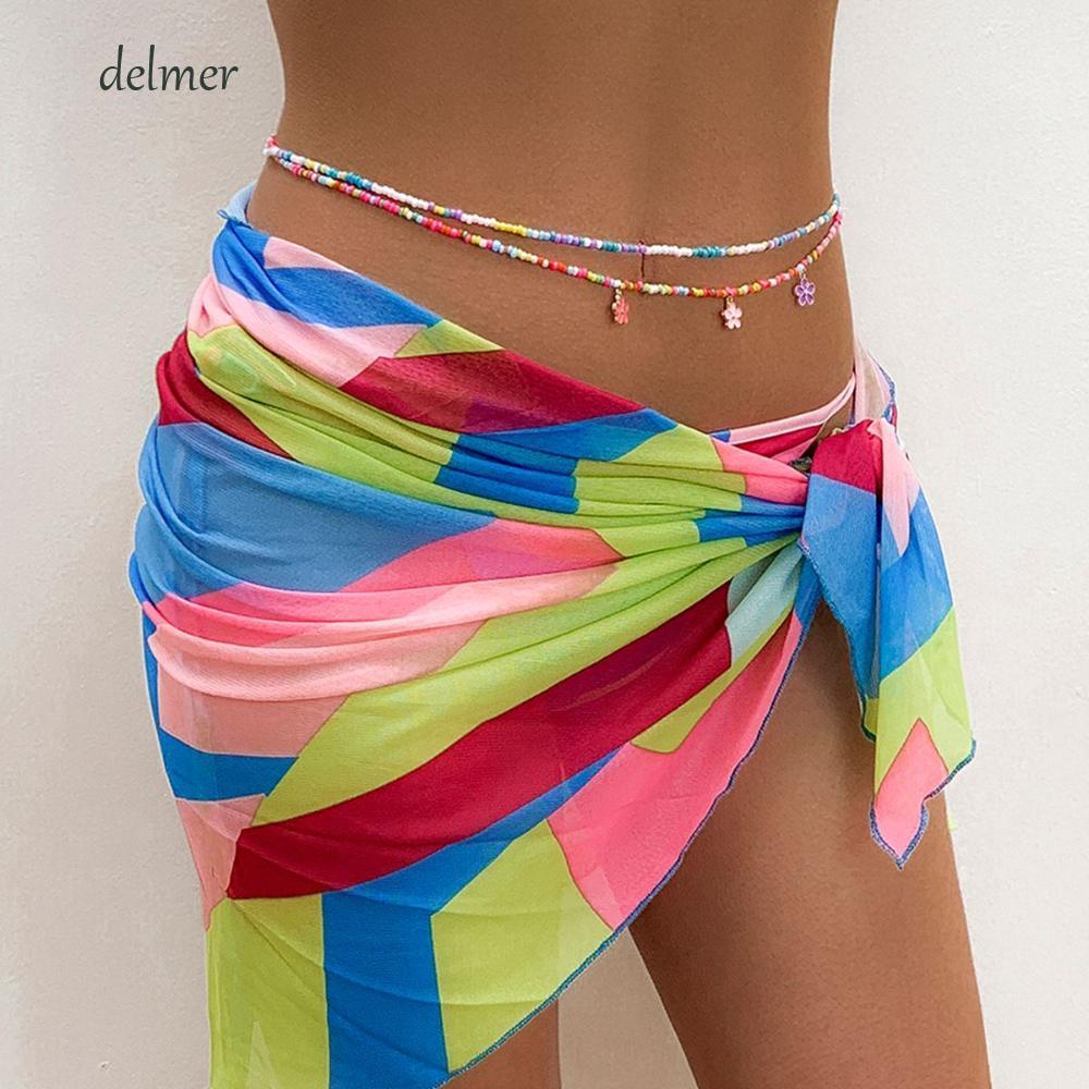 DELMER Bohemian Eo Dây Bohemian Phong Cách Retro Nhiều Màu Sắc Hạt Gạo Hoa Quần Áo Trang Trí Bikini 