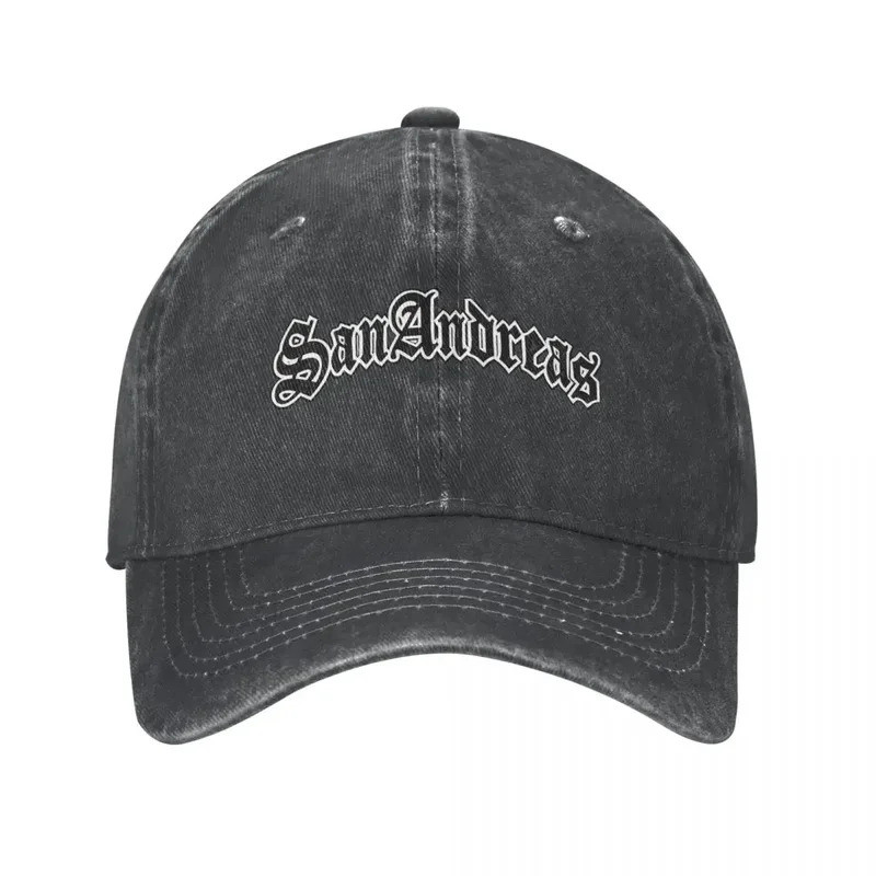 Cổ Điển GTA San Andreas Logo Mũ Bóng Chày Unisex Phong Cách Đau Khổ Denim Mũ Chống Nắng Chạy Ngoài T
