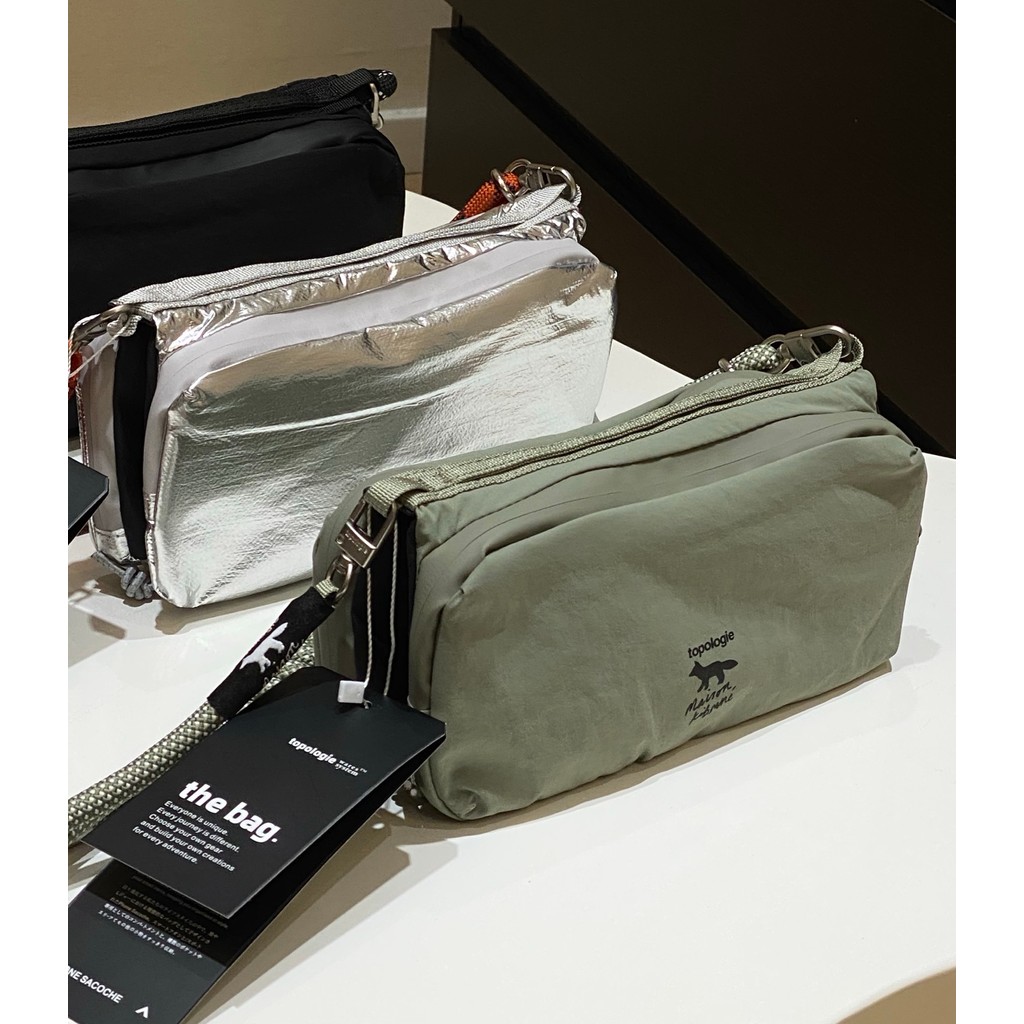 Túi đeo vai Top & Túi đựng chai nước phiên bản giới hạn Maison Kitsune