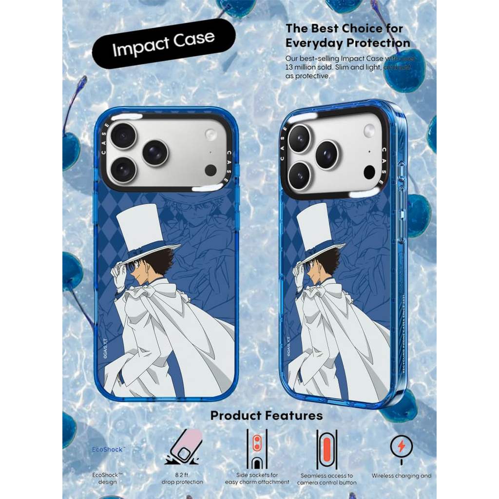 CASECASE X Kaito Kid Ốp Lưng Bầu Trời Màu Xanh Trong Suốt Cứng Hút Từ Tính Tác Động Dành Cho Apple I