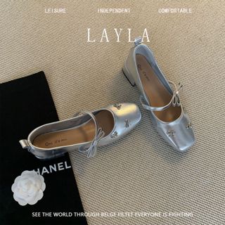 Chunky Gót Chân Pháp Mary Jane Giày Nữ Mùa Xuân Thu Phong Cách Mới Cổ Tích Phong Cách Nơ Tính Khí Bạc Nông Miệng Giày / Hạt 3.23