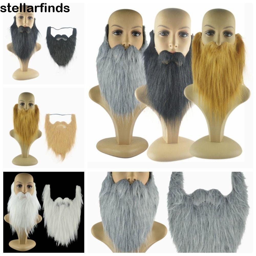 QWDLID Râu Giả Thực Tế, Râu Giả Giả Halloween Râu Giả Râu Giả, Râu Giả Nhân Tạo Dài 30cm Lông Tơ ria