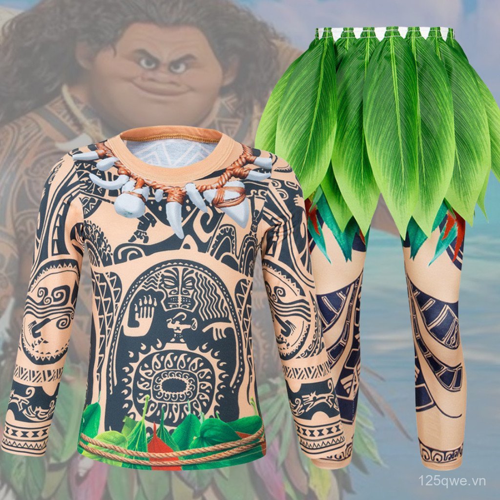Bé Trai Moana Moana Halloween cos Moana Hoạt Hình Hai Mảnh Phù Hợp Với Ngày 6 Hiệu Suất Trang Phục H