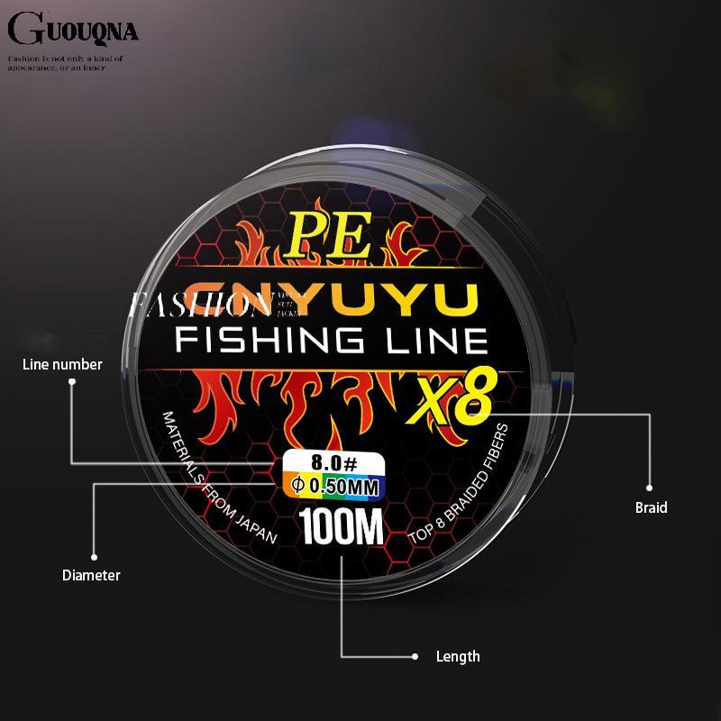 Dây Câu Pe Polyester 0.6-6.0mm, 100m, 4 Dây - Phù Hợp Câu Cá Trên Biển Và Sông