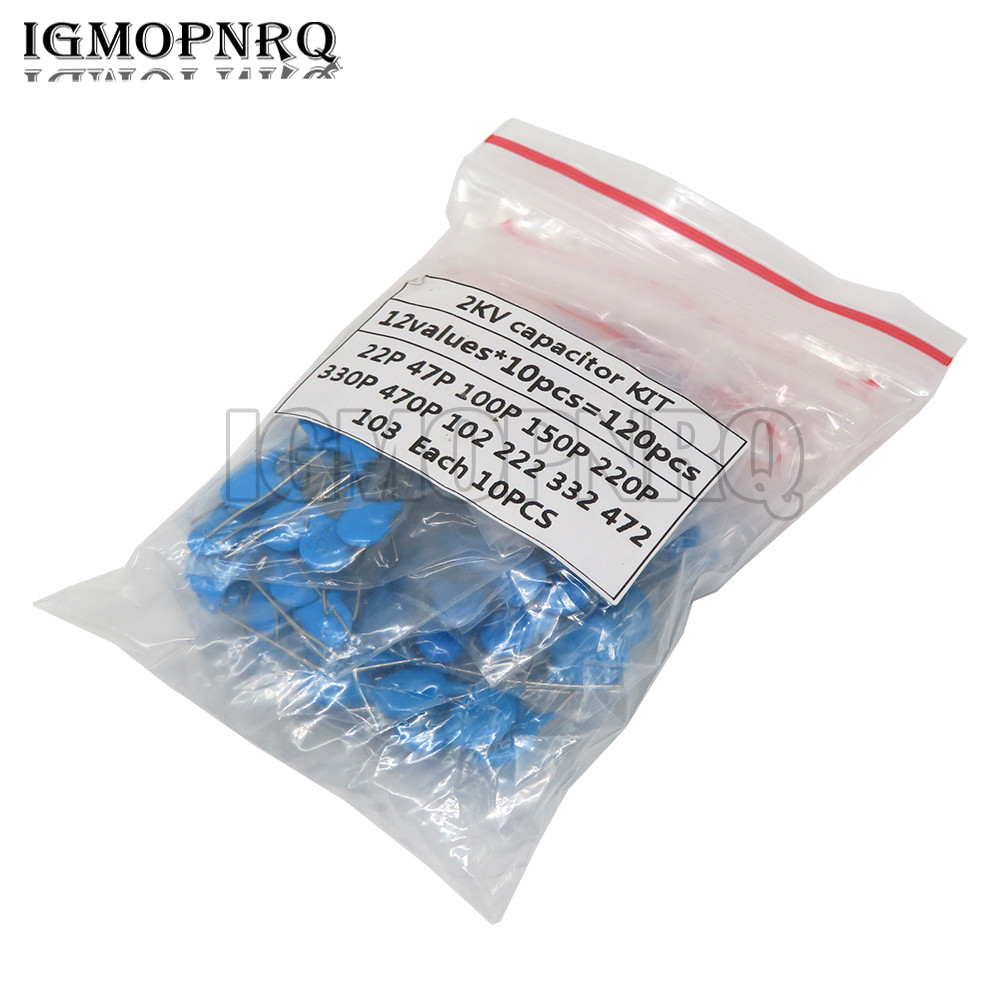DIY KIT 120 Cái = 12Value * 10 Chiếc 2KV Tụ Điện Gốm Bộ 2KV 22P 47P 100P 150P 220P 330P 470P 102 222