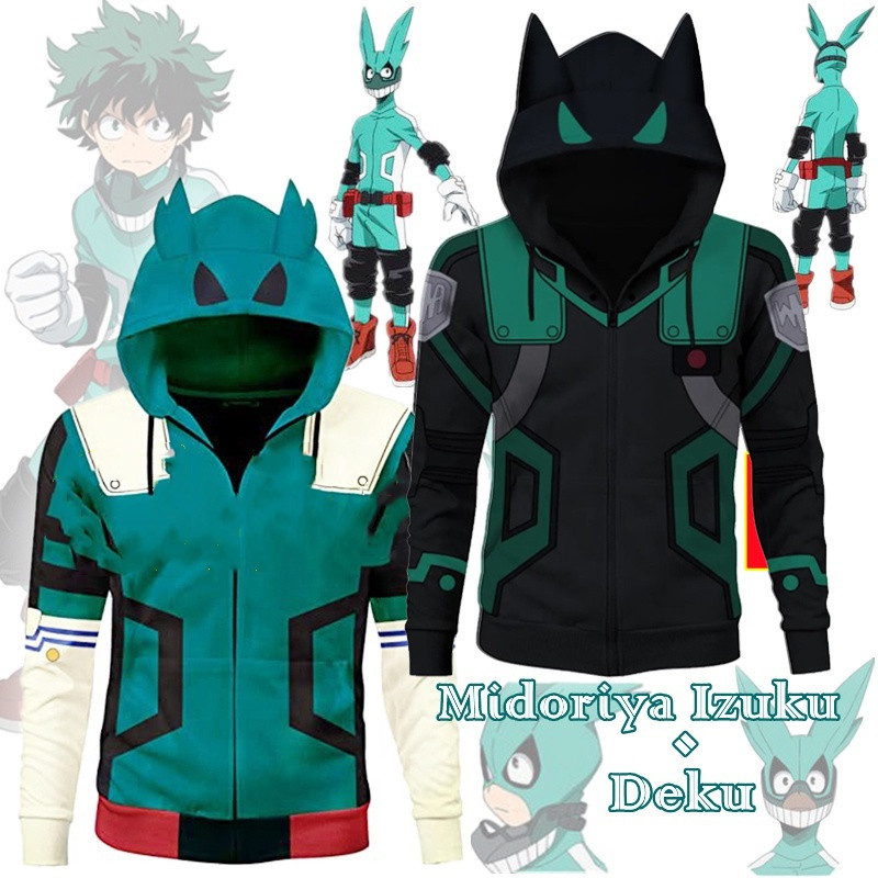 Áo Khoác Cosplay Midoriya Izuku (Deku) Unisex Có Dây Kéo, Phù Hợp Mặc Hàng Ngày