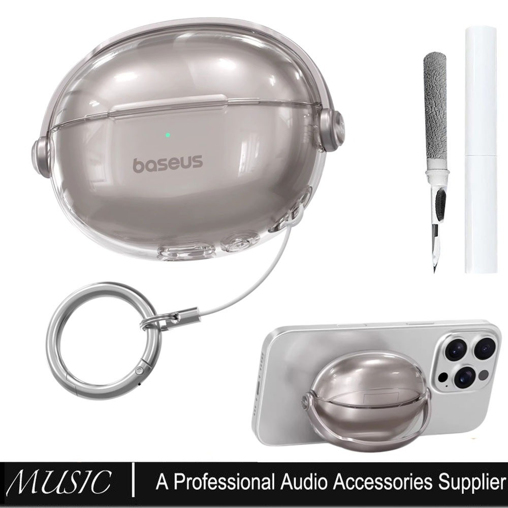 Ốp lưng có chân đế điện thoại cho tai nghe Baseus Bowie MC1 / MC1 Pro, Ốp lưng TPU trong suốt có khó