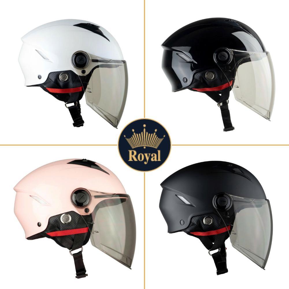nón bảo hiểm 1/2 royal m739 có kính chính hãng bảo vệ tối ưu, chống lóa, phong cách thể thao Helmet