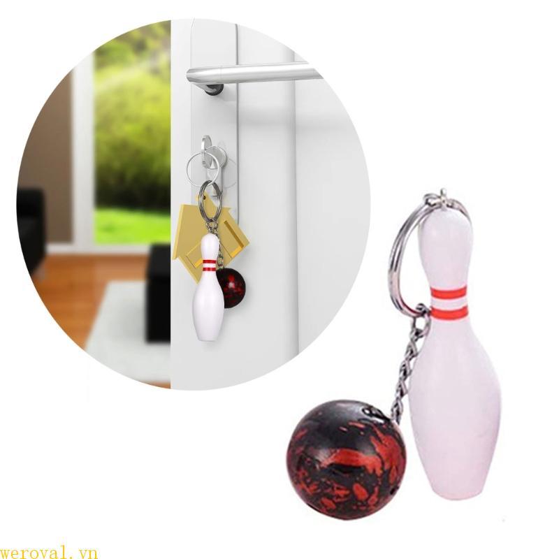 WER Bowling Móc Chìa Khóa Móc Khóa Bowling Pin Móc Khóa Để Trang Trí Lưng