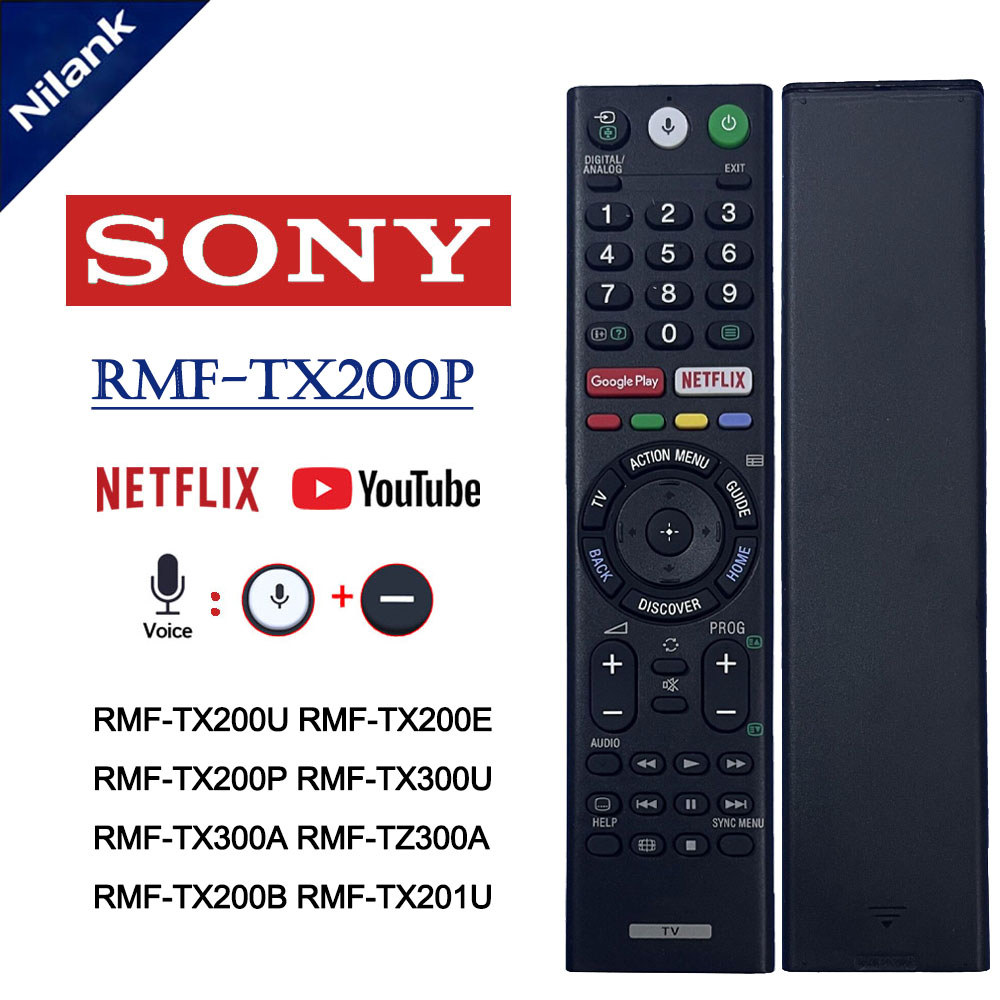 NiLANK Remote Điều Khiển Tivi SONY  giọng nói TX200P tivi-Hàng chất lượng tốt Google Play NETFLIX RM