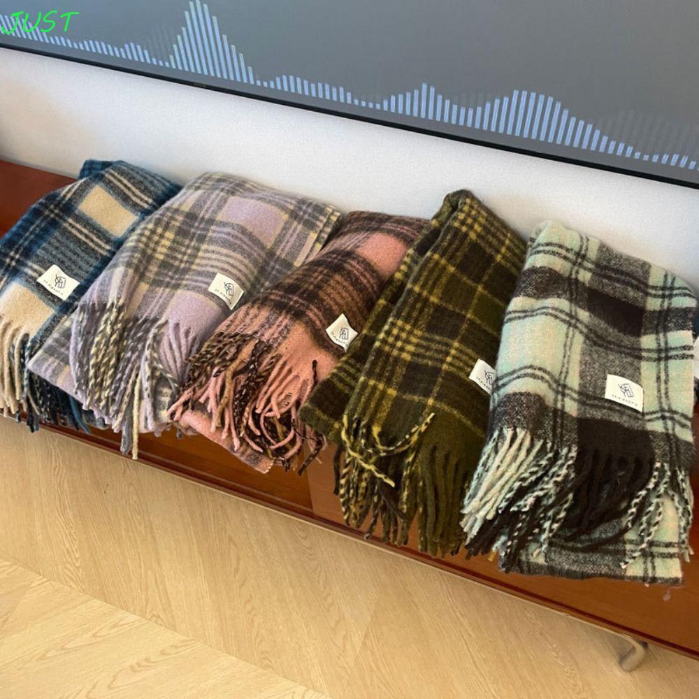 JUST Mint Chocolate Màu Khăn Kẻ Sọc, Tua Rua Màu Phù Hợp Với Khăn Cashmere Mùa Đông, Khăn Len Sang T