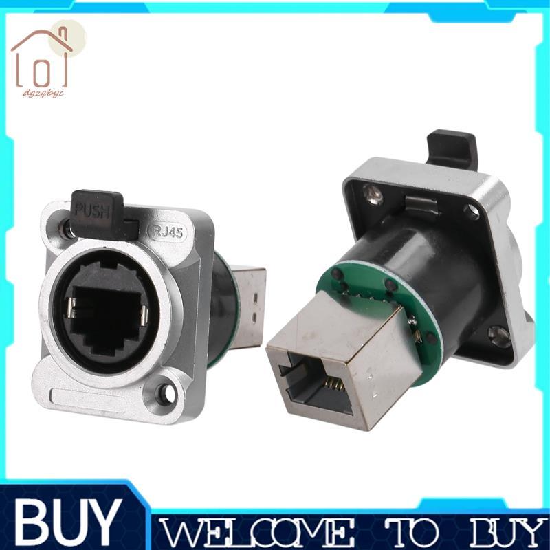 2PC RJ45 Shield Network Connector 8P8C Bảng điều khiển gắn ổ cắm RJ45 Ethernet Connector (Bình thườn