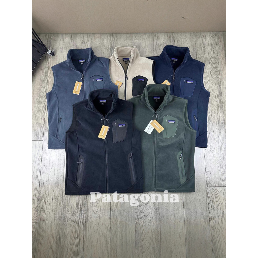 I8ED Patagonia Outdoor Mountain Style Fleece Patchwork Pocket Stand Collar Warm Zipper Vest Jacket f