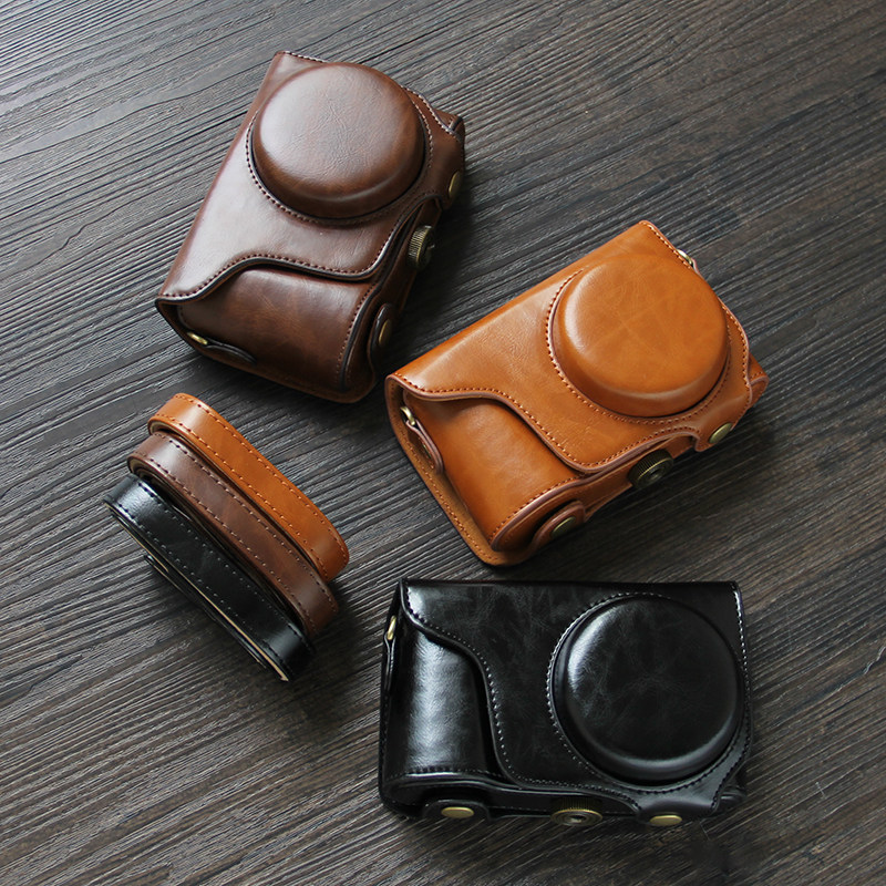 Thích hợp cho Vỏ máy ảnh Samsung EK-GC200 GC110 Vỏ da cổ điển gc100 Vỏ bảo vệ một vai Da đeo chéo