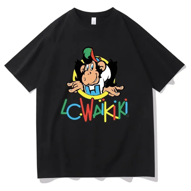 Áo Thun Nam LC Waikiki Cotton Họa Tiết Khỉ, Phù Hợp Dạo Phố Và Chụp Hình Hippop