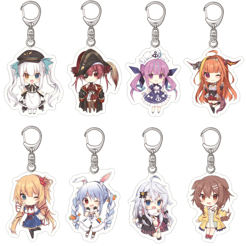 Fashion Hololive Vtuber Anime Figures Cosplay Keychain Inugami Korone Usada Pekora Sakura Miko Hosim