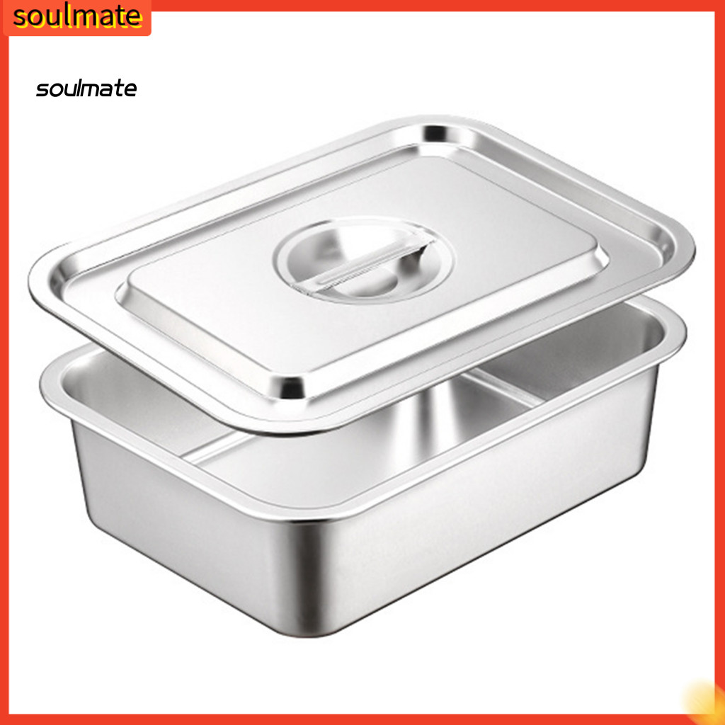 Linh hồn| Đĩa nướng có nắp cho Chảo nướng cỡ gia đình Lasagna có nắp đậy Chảo nướng vuông bằng thép 