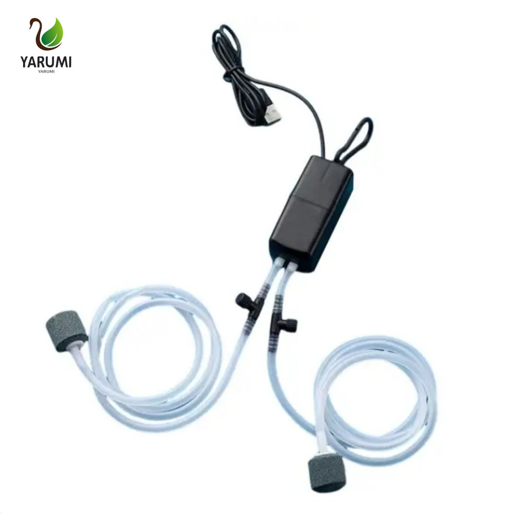 Máy bơm không khí bể cá Mini ALISON, Máy bơm oxy USB tiết kiệm năng lượng im lặng, Máy nén khí Máy tạo oxy bằng nhựa có máy sục khí hai lỗ không khí Bể cá