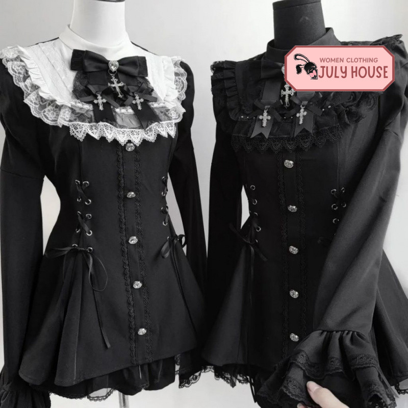 [Order] Đầm Lolita Mẫu Mới, Đầm Dài Tay Phối Ren Kèm Nơ Ngọt Ngào, Thiết Kế Tôn Dáng Sang Trọng