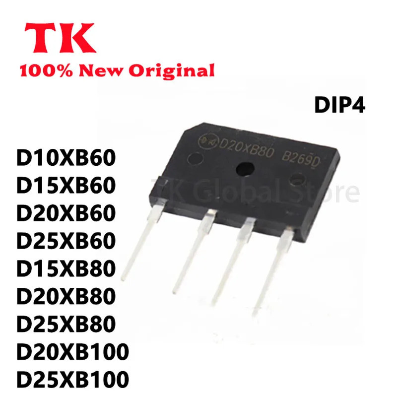 5 Cái D10XB60 D10XB80 D15XB60 D15XB80 D20XB60 D20XB80 D20XB100 D25XB60 D25XB80 D25XB100 DIP-4 Chip i