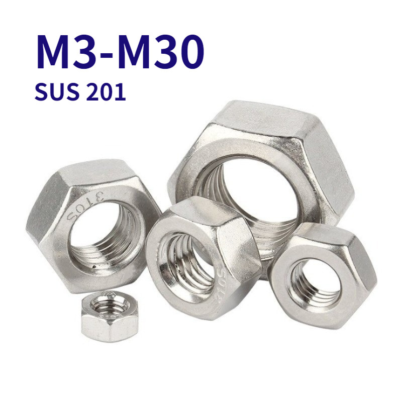 Đai Ốc, Tán Dẹp, Tán Ecu Inox 201 Dùng Cho Bulong   Loại Tốt  M3-M30【WJX-G1】