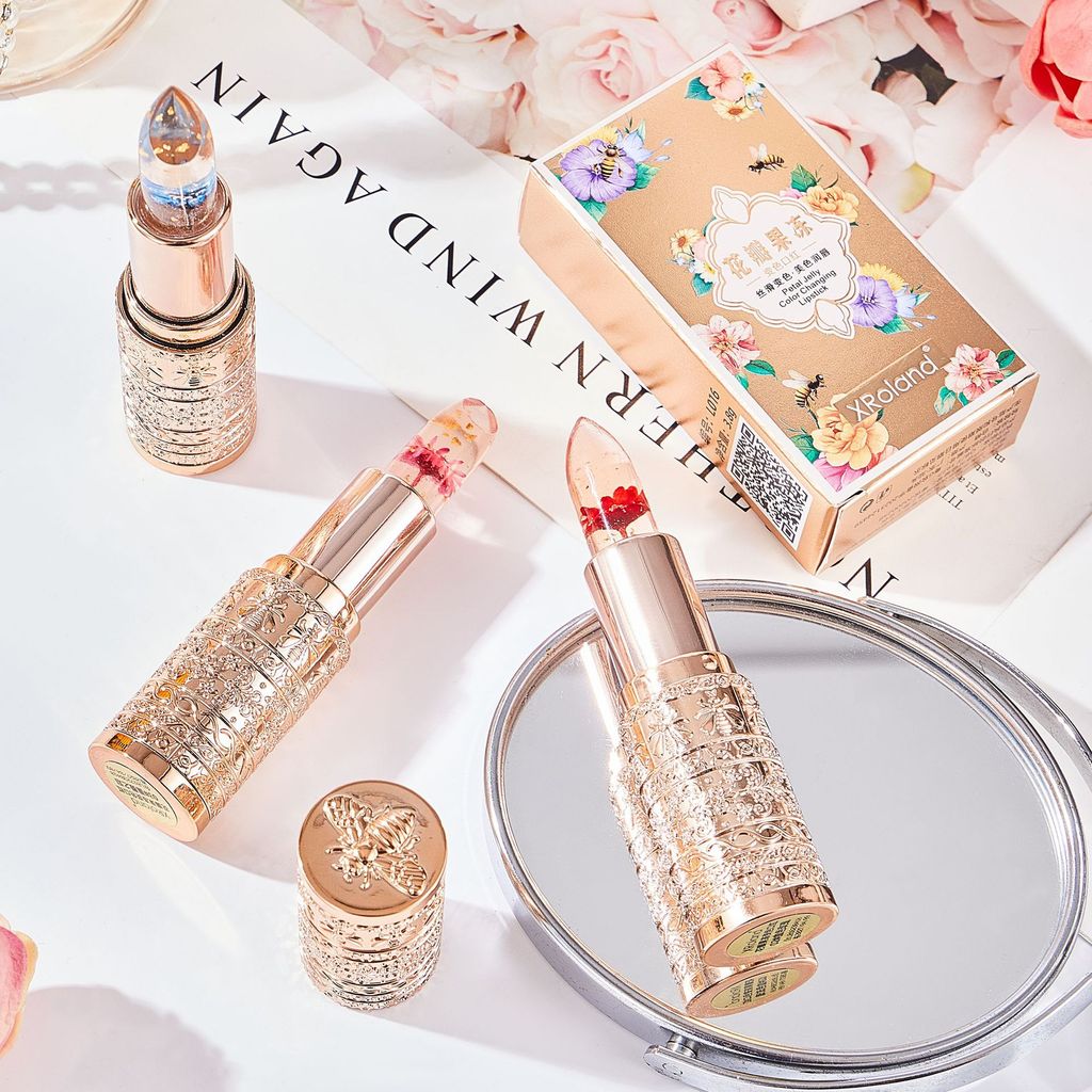 Hôm nay Sản Phẩm Mới / XRoland XRoland Cánh Hoa Thạch Son Môi Nữ Thay Đổi Nhiệt Độ Son Dưỡng Môi Phá