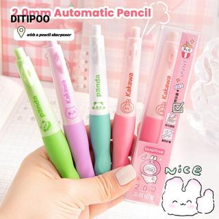 Bút chì tự động DITIPOO, Bút giữ tư thế chỉnh sửa đi kèm với máy mài Bút chì cơ khí, Bút chì đẩy lùi chì 2.0mm 2B sáng tạo dành cho học sinh