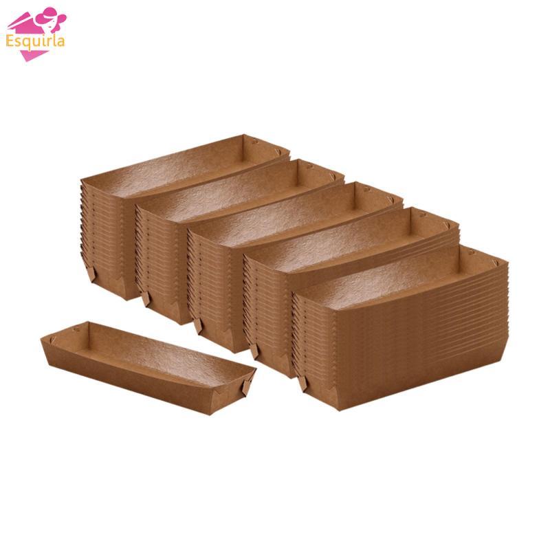 Giấy Kraft Khay Phục Vụ Đồ Ăn Dùng Một Lần Thuyền Tiệc Phục Vụ Giỏ Ăn Nhẹ Nachos Tacos Dã Ngoại BBQ