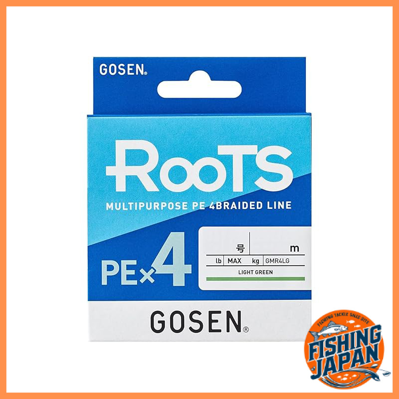 GOSEN Roots PE×4 Light Green Braided Fishing Line, Various Lengths and Thicknesses Available