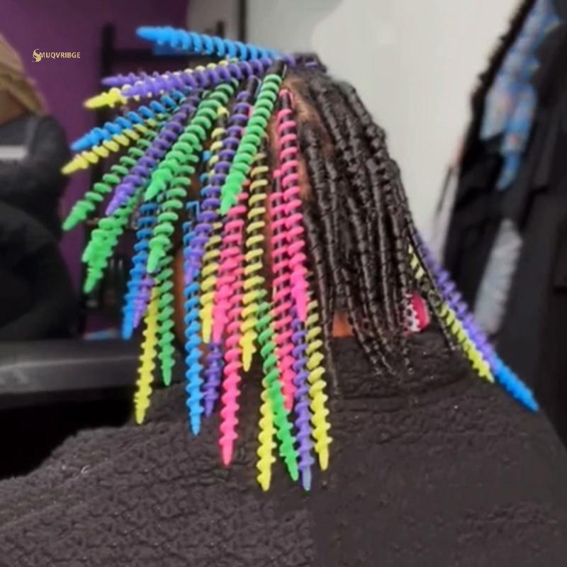 MUQV Nhựa Xoắn Ốc Perm Sti Heatless Hair Curler Nữ Xoăn Nhiều Màu Tóc Con Lăn Lạnh Len Perm Perm Bar