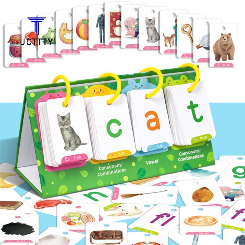 Ketchup Kids CVC Words Flashcards Phonics Flip Chart Word Builder Sight Words Hoạt động Công cụ học 