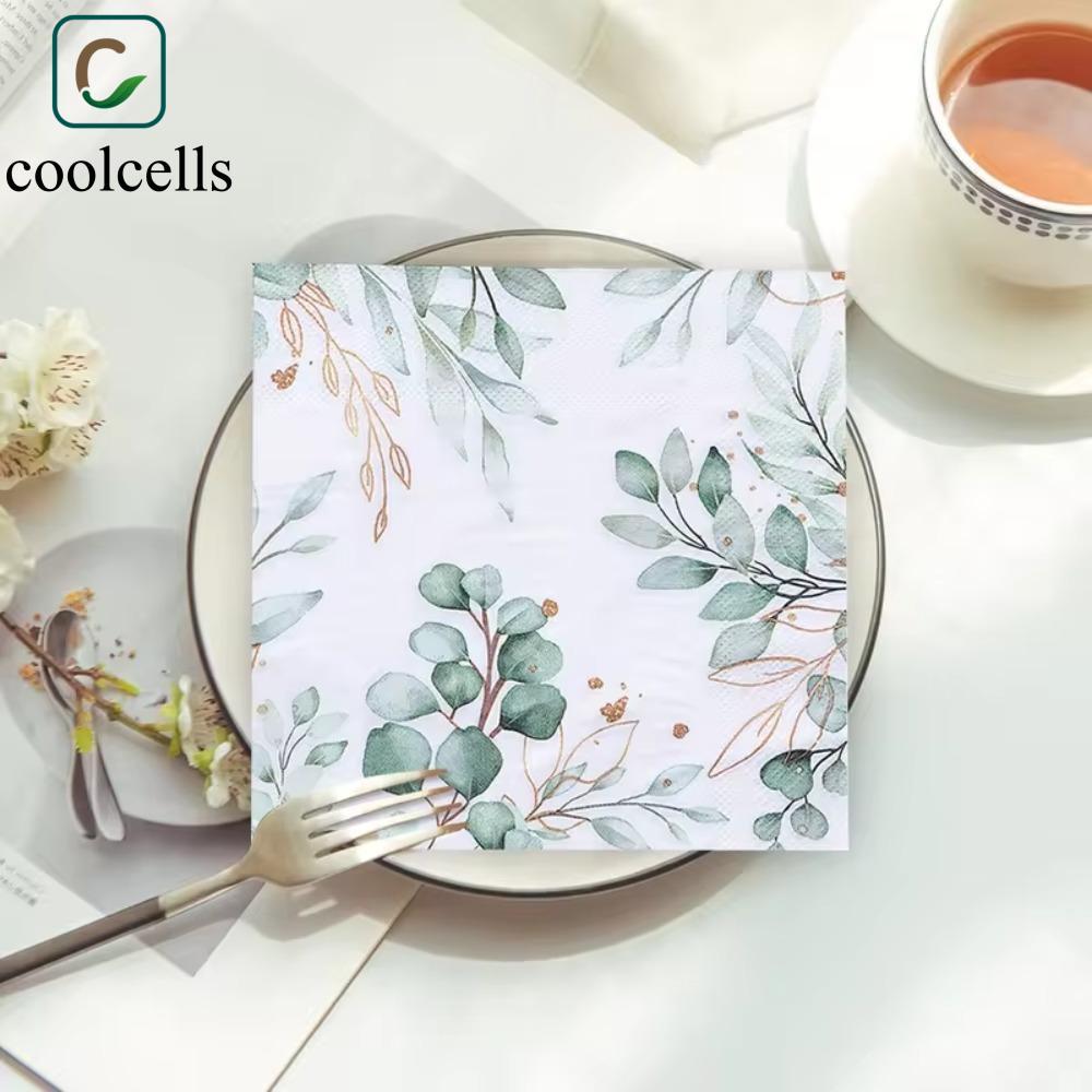 COOLCELLS 40 chiếc Khăn giấy dự tiệc, Khăn giấy bạch đàn vuông 33 * 33cm, Trang trí bàn Khăn giấy hấ