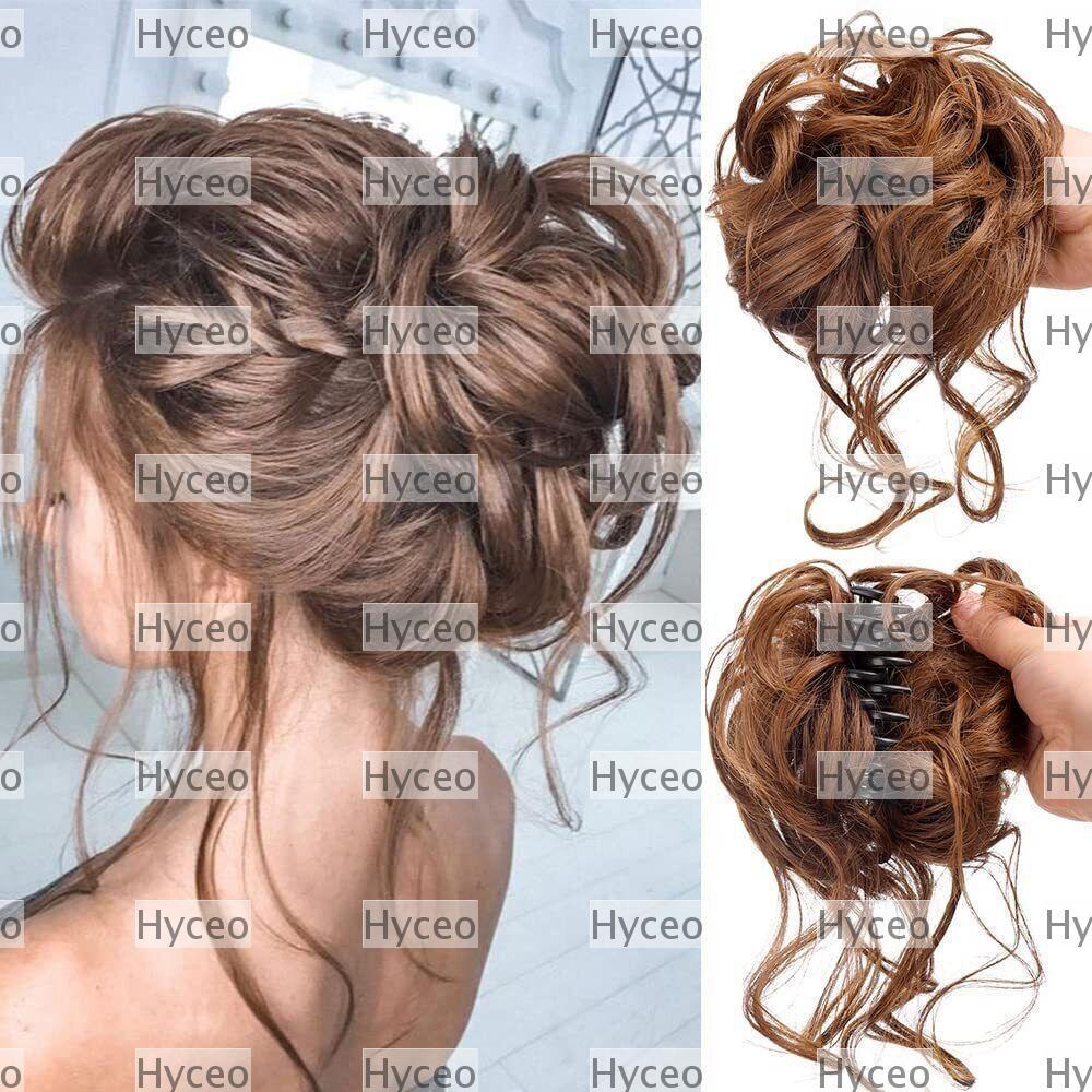 HYCEO Messy Bun Hair Piece, Chignon Natural Look Extension Hair Claw, Kẹp tổng hợp nhẹ thời trang tr