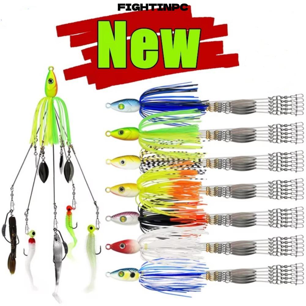 FIGHTINPC Alabama Rig - Bộ Mồi Câu Cá với Spinner Ô Mềm và Swimbait, Phù Hợp Cho Jigging Trong Biển
